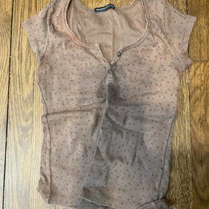 Brandy Melville Brown Button Top